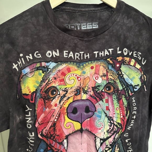 Black Mineral Washed Abstract Graphic Dog Tee size medium - Picture 4 of 7